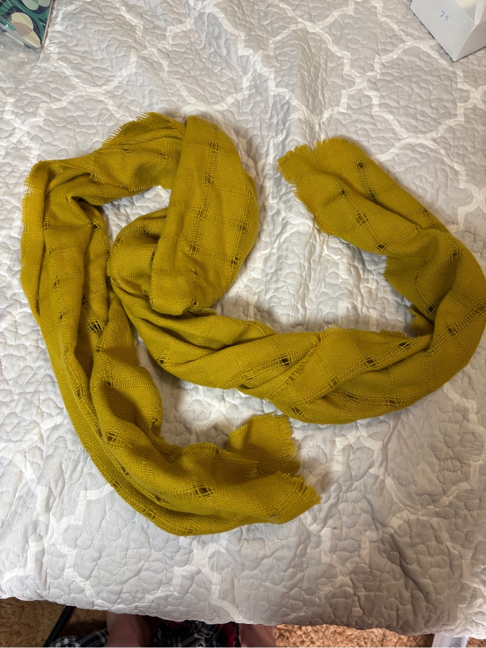 Women's Lightweight Mustard Knit Scarf